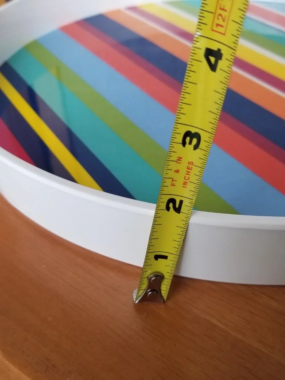 Pier 1 Melamine Colorful Stripe Serving Tray Double Handle 14